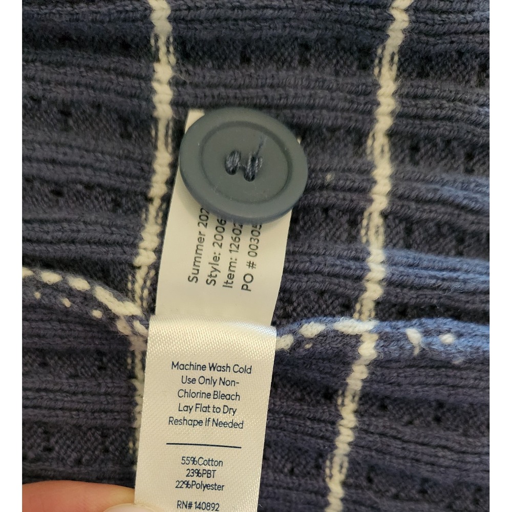 Marine Layer Blue and White Striped Knit Cardigan with Tank - Picture 9 of 10